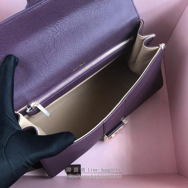 DELVAUX女包 2019春夏最新色 專櫃原廠皮 德爾沃女手提包 DS0028玫紫 大號Delvaux單肩包  fcs1147